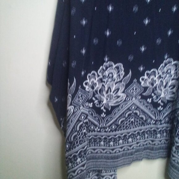 Maurices Cardigan Open Front Blouse Women S/M Short Sleeve Pattern Black White - Picture 13 of 15